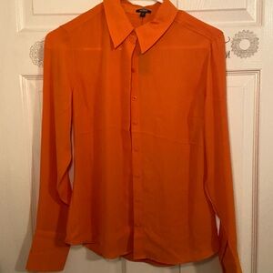Orange Button-Up Blouse